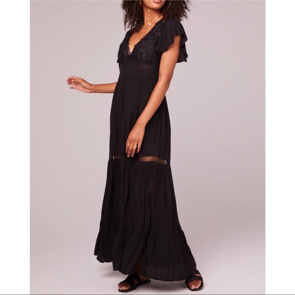 Band of Gypsies ALL YOU NEED IS LOVE BLACK MAXI DRESS